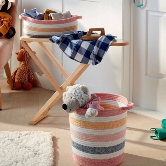 Pillowfort Multi Stripe Coiled Rope Storage Basket - Picture 10 of 11